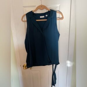 New York & Company Teal Sleeveless Blouse
